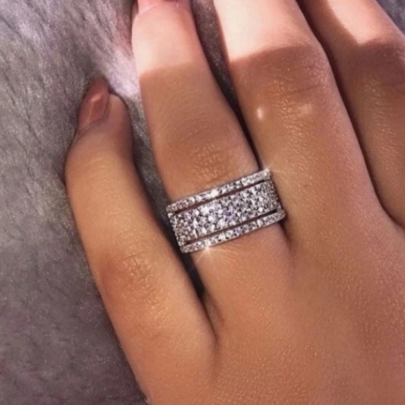 Eternity Triple Row Engagement Band - Picture 6 of 16